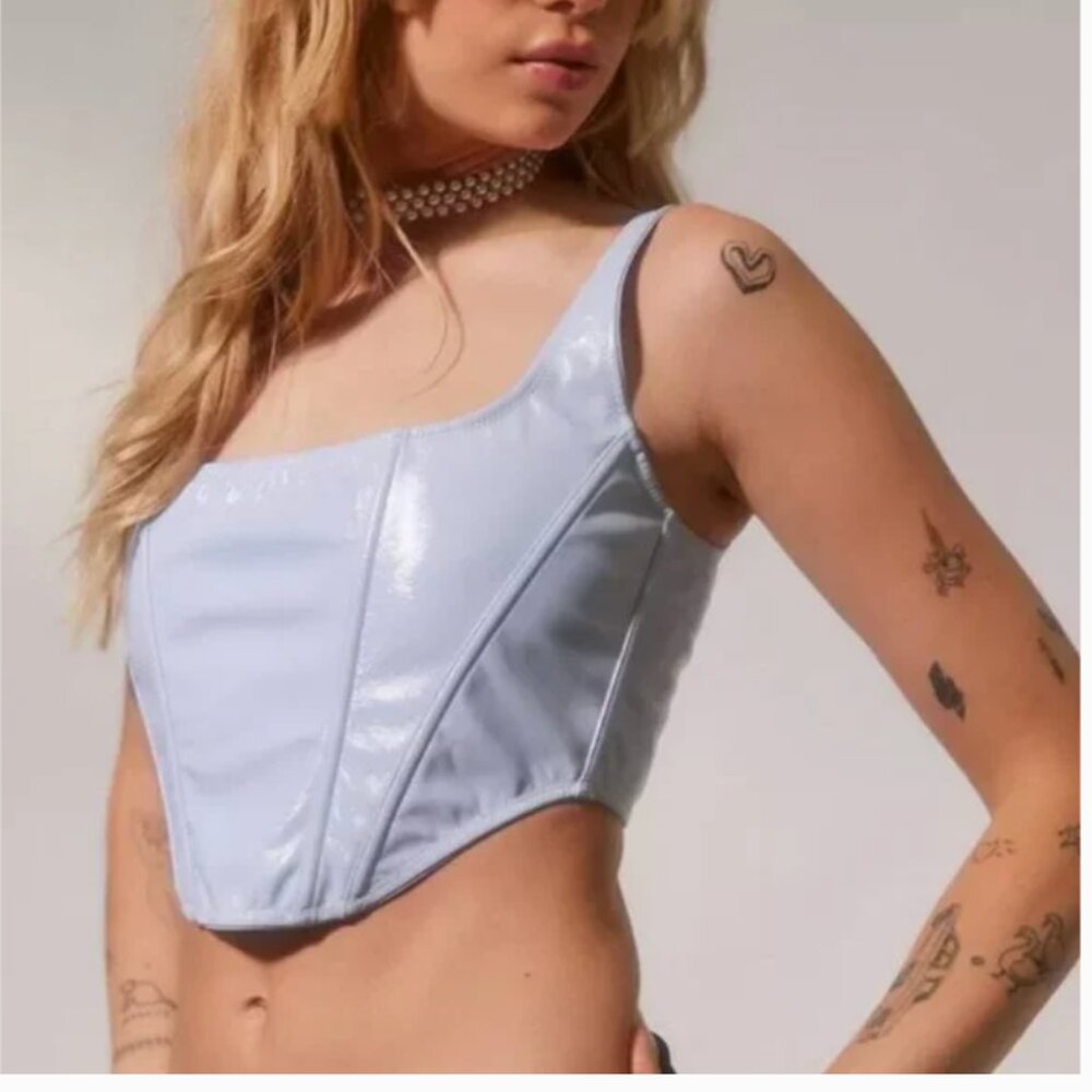 ⭐️ Out From Under Lovestruck Patent Boho Peasant Hipster Hippie Chic Corset Top